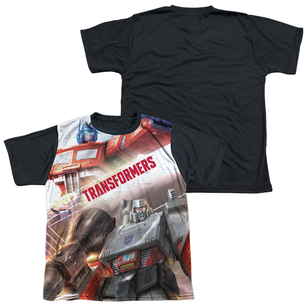 Transformers Warriors Of Cybertron - Youth Black Back T-Shirt Youth Black Back T-Shirt (Ages 8-12) Transformers