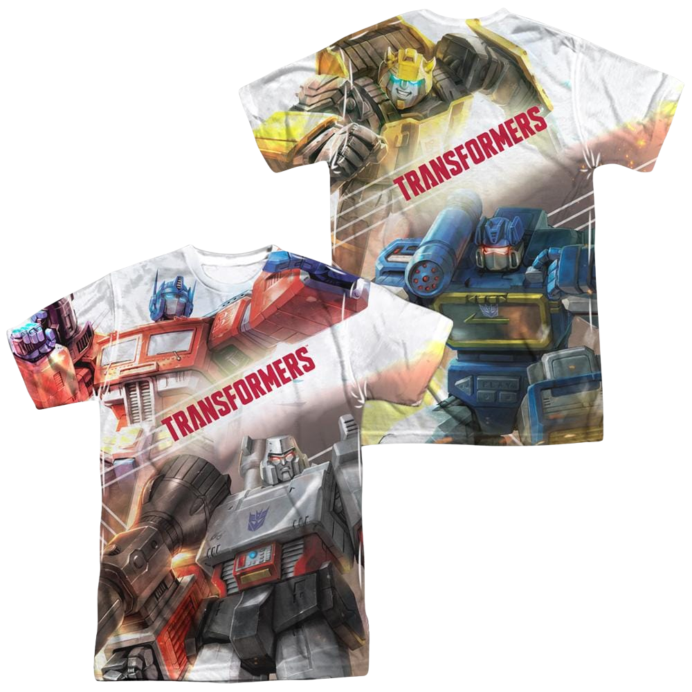 Transformers Warriors Of Cybertron (Front/Back Print) - Men's All-Over Print T-Shirt Men's All-Over Print T-Shirt Transformers
