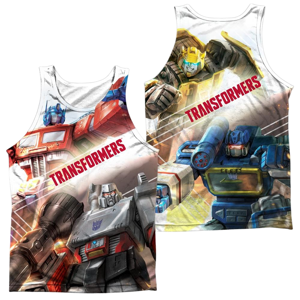 Transformers Warriors Of Cybertron (Front/Back Print) - Men's All Over Print Tank Top Men's All Over Print Tank Transformers