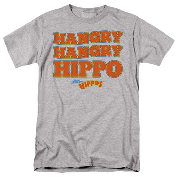 Athletic heather men's regular fit t-shirt with Hungry Hungry Hippos Hangry graphic