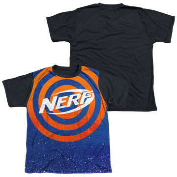 Nerf Target Practice youth black back t-shirt for ages 8 to 12