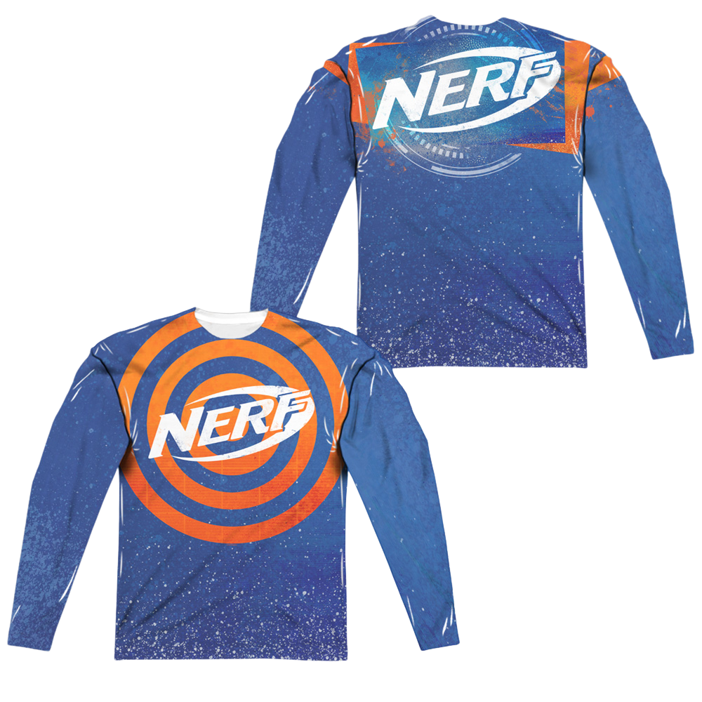 Nerf Target Practice (Front/Back Print) - Men's All-Over Print Long Sleeve Men's All-Over Print Long Sleeve Nerf