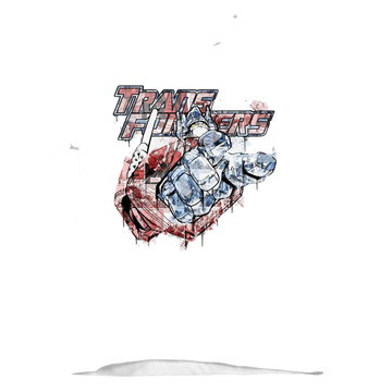 White kid's t-shirt for ages 4 to 7 with Transformers Spray Panels graphic