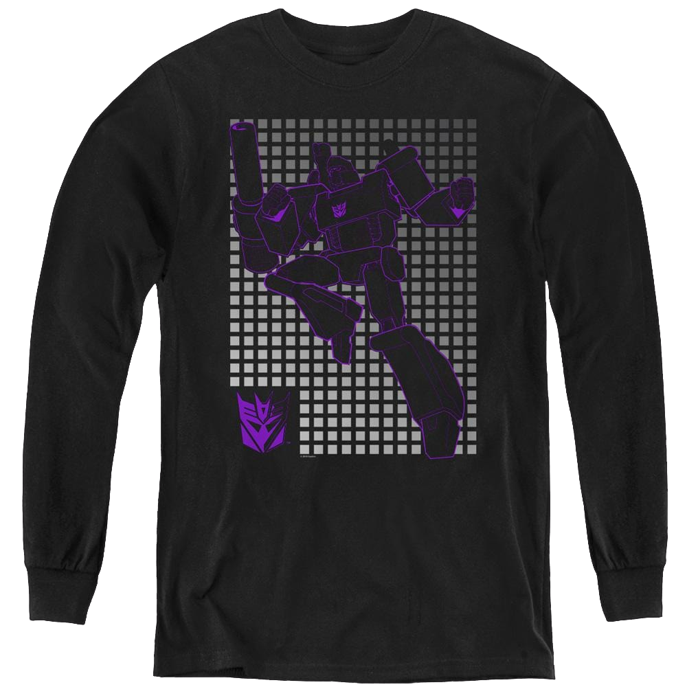 Transformers Megatron Grid - Youth Long Sleeve T-Shirt Youth Long Sleeve T-Shirt Transformers