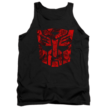 Black men's tank with Transformers Tonal Autobot graphic