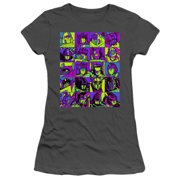 Charcoal juniors t-shirt with Transformers Transformer Squares graphic