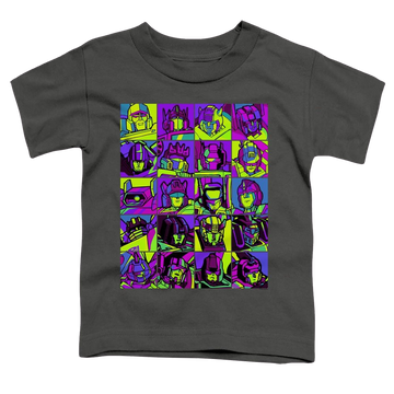 Charcoal toddler t-shirt with Transformers Transformer Squares graphic