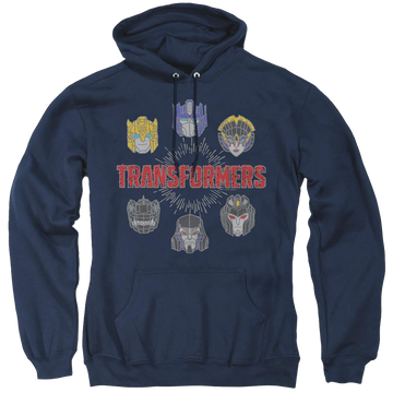 Navy pullover hoodie with Transformers Robo Halo graphic