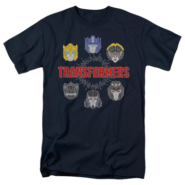 Navy men's regular fit t-shirt with Transformers Robo Halo graphic
