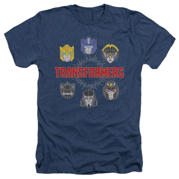 Navy men's heather t-shirt with Transformers Robo Halo graphic