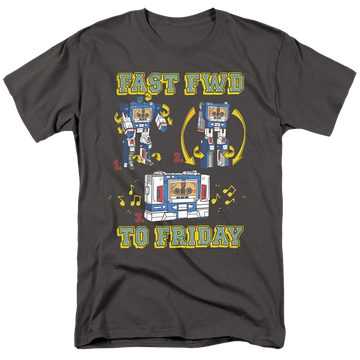 Charcoal men's regular fit t-shirt with Transformers Forward Friday graphic
