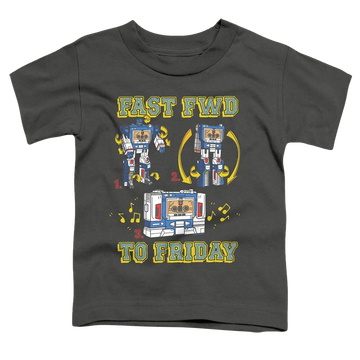 Charcoal toddler t-shirt with Transformers Forward Friday graphic