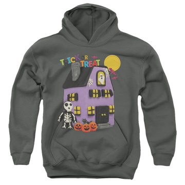 Charcoal youth hoodie for ages 8 to 12 with Play-doh Trick Or Treat graphic