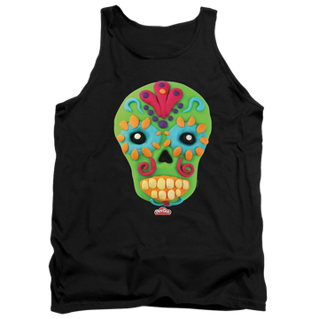 Black men's tank with Play-doh Sugar Skull graphic