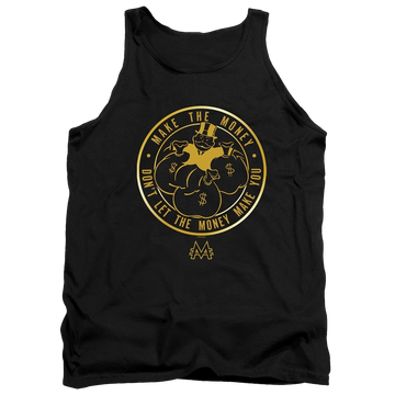 Black men's tank with Monopoly Make The Money graphic