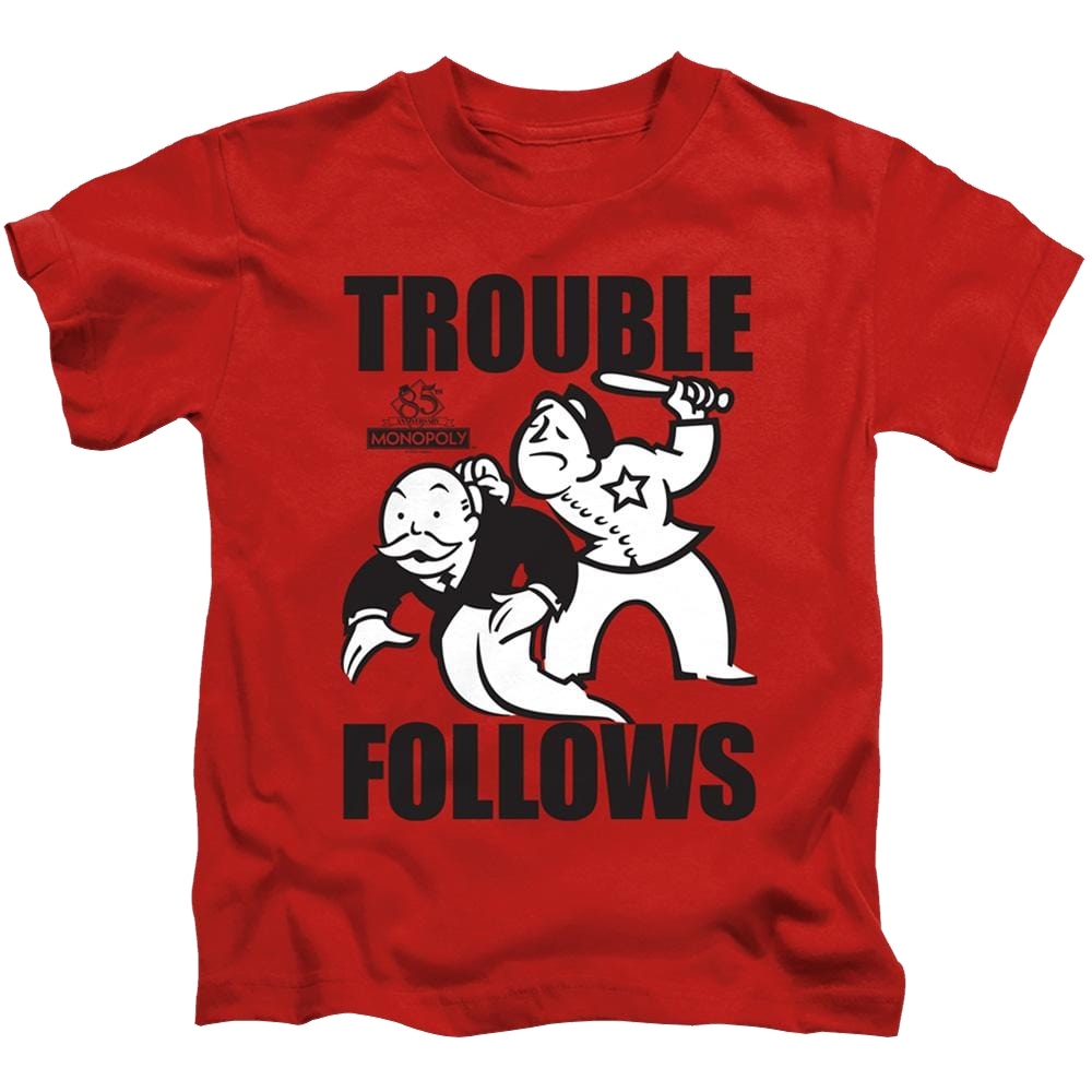 Monopoly Trouble Follows - Kid's T-Shirt Kid's T-Shirt (Ages 4-7) Monopoly