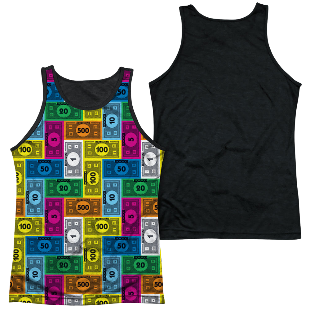 Hasbro Monopoly Cash Rich - Men's Black Back Tank Top Men's Black Back Tank Monopoly
