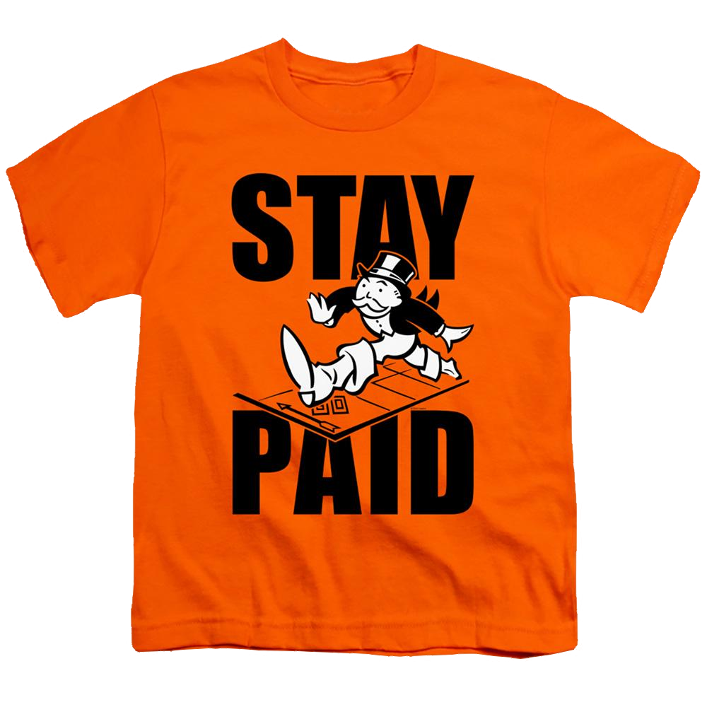 Monopoly Stay Paid Evergreen - Youth T-Shirt Youth T-Shirt (Ages 8-12) Monopoly