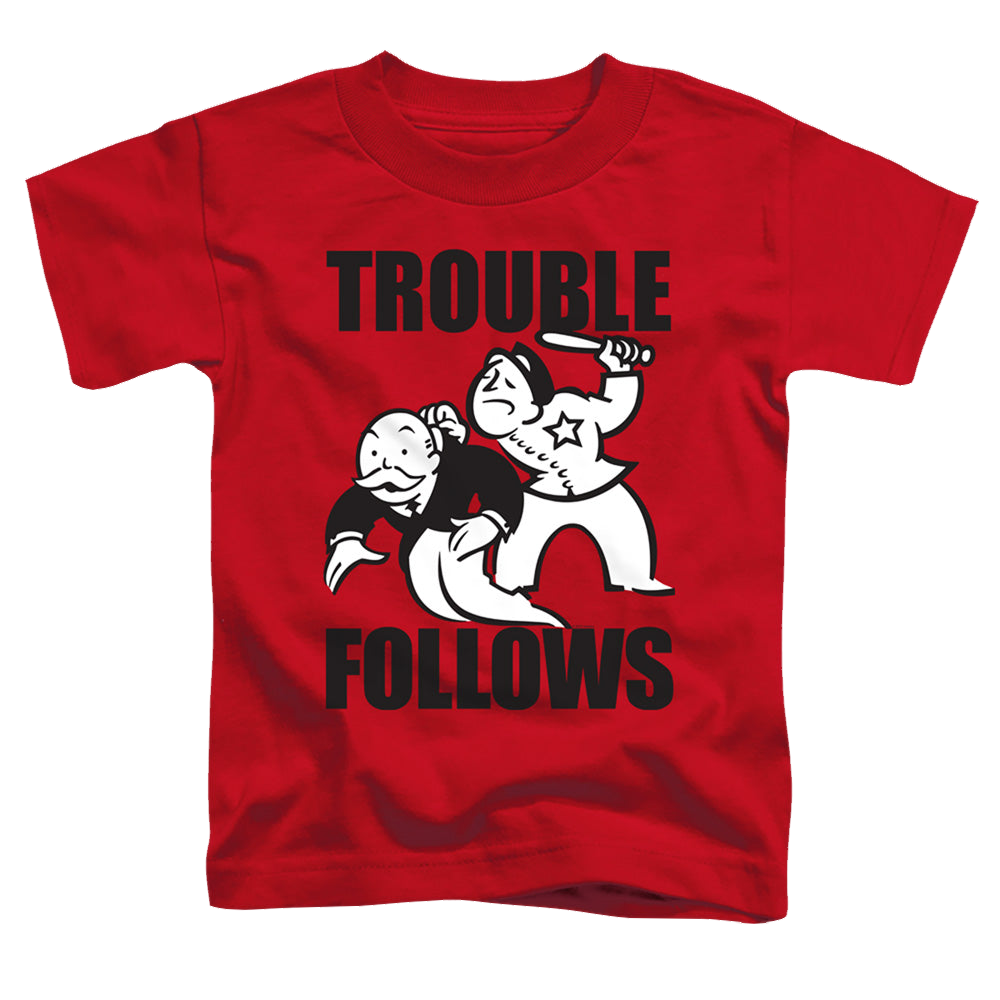 Hasbro Trouble Follows Evergreen - Toddler T-Shirt Toddler T-Shirt Monopoly