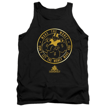 Black men's tank with Monopoly Make The Money graphic