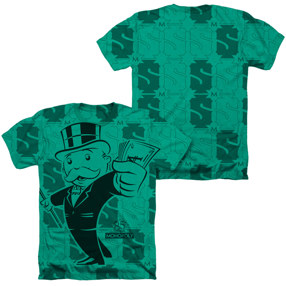 Hasbro Money Money Money (Front/Back Print) - Men's All-Over Heather T-Shirt Men's All-Over Heather T-Shirt Monopoly