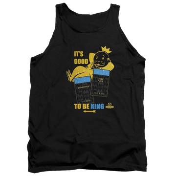 Black men's tank with Monopoly Its Good To Be King graphic