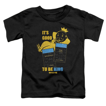 Black toddler t-shirt with Monopoly Its Good To Be King No Logo graphic