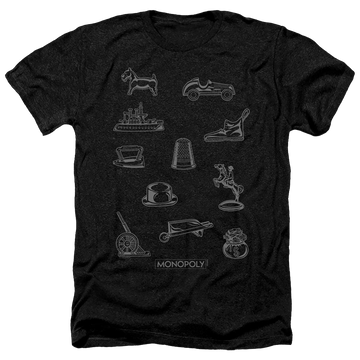 Charcoal men's heather t-shirt with Monopoly Token graphic