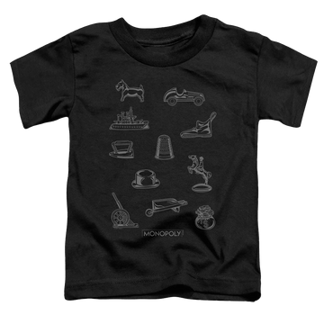 Black toddler t-shirt with Monopoly Token graphic