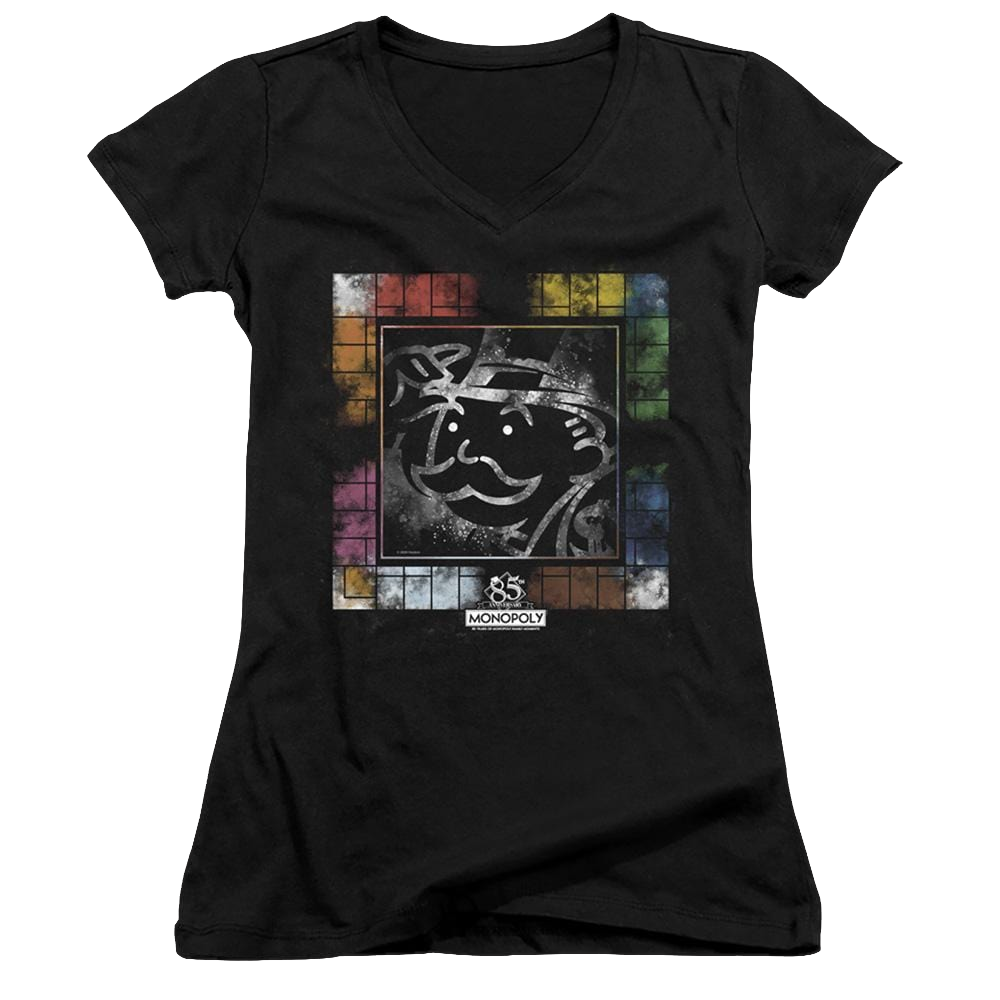 Monopoly Dusty Game Board - Juniors V-Neck T-Shirt Juniors V-Neck T-Shirt Monopoly