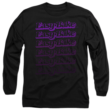 Black men's long sleeve t-shirt with Easy Bake Oven Faded graphic