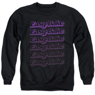 Black men's crewneck sweatshirt with Easy Bake Oven Faded graphic