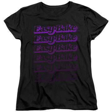Black women's t-shirt with Easy Bake Oven Faded graphic