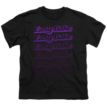 Black youth t-shirt for ages 8 to 12 with Easy Bake Oven Faded graphic