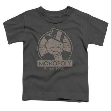 Charcoal toddler t-shirt with Monopoly Wink graphic