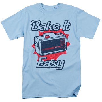 Light blue men's regular fit t-shirt with Easy Bake Oven Bake It Easy graphic