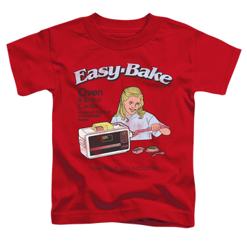 Red kid's t-shirt for ages 4 to 7 with Easy Bake Oven Lightbulb Not Included graphic