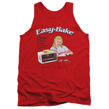 Red men's tank with Easy Bake Oven Lightbulb Not Included graphic
