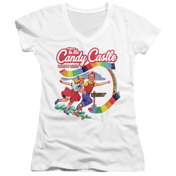 Hasbro To The Candy Castle - Juniors V-Neck T-Shirt Juniors V-Neck T-Shirt Candy Land