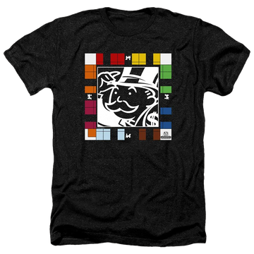 Charcoal men's heather t-shirt with Monopoly Game Board graphic