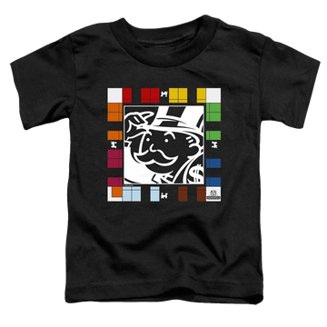 Black toddler t-shirt with Monopoly Game Board graphic