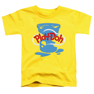 Yellow kid's t-shirt for ages 4 to 7 with Play-doh Inverted Messy graphic