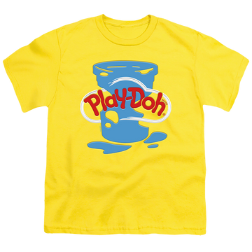 Yellow youth t-shirt for ages 8 to 12 with Play-doh Inverted Messy graphic