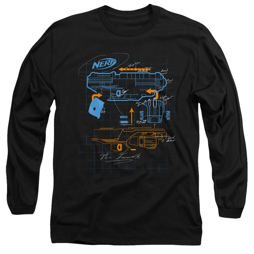 Nerf Deconstructed Gun - Men's Long Sleeve T-Shirt Men's Long Sleeve T-Shirt Nerf
