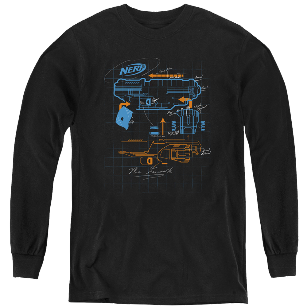 Nerf Deconstructed Gun - Youth Long Sleeve T-Shirt Youth Long Sleeve T-Shirt Nerf