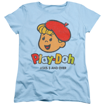 Light blue women's t-shirt with Play-doh 3 And Up graphic