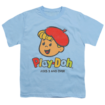 Light blue youth t-shirt for ages 8 to 12 with Play-doh 3 And Up graphic