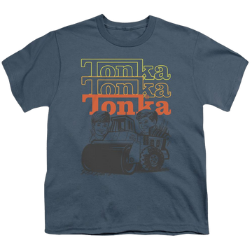 Slate youth t-shirt for ages 8 to 12 with Hasbro Tonka Kids graphic
