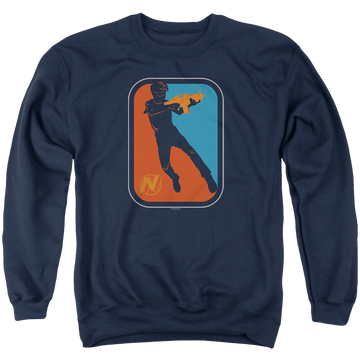 Navy men's crewneck sweatshirt with Nerf Pro graphic