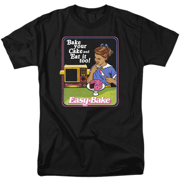 Black men's regular fit t-shirt with Easy Bake Oven Bake Your Cake graphic